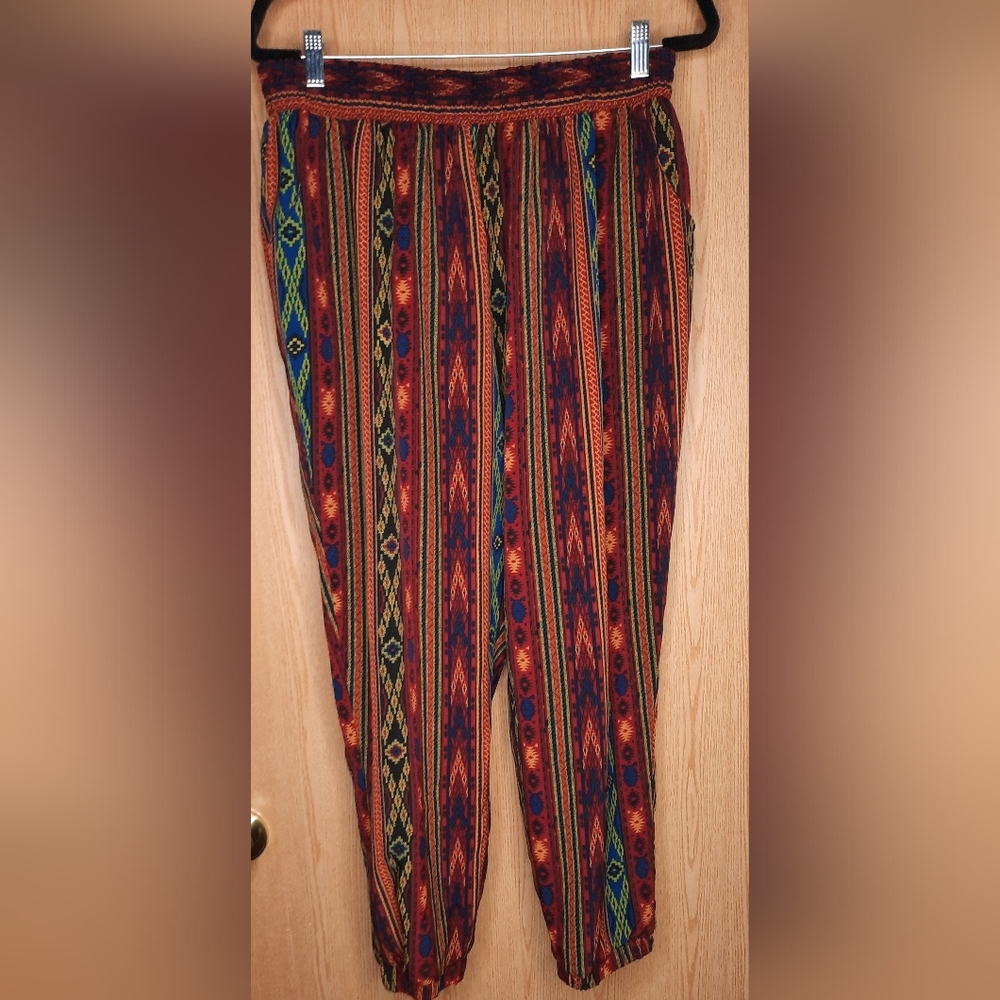 Spacegirly Printed Elastic Waist Joggers Size 20
